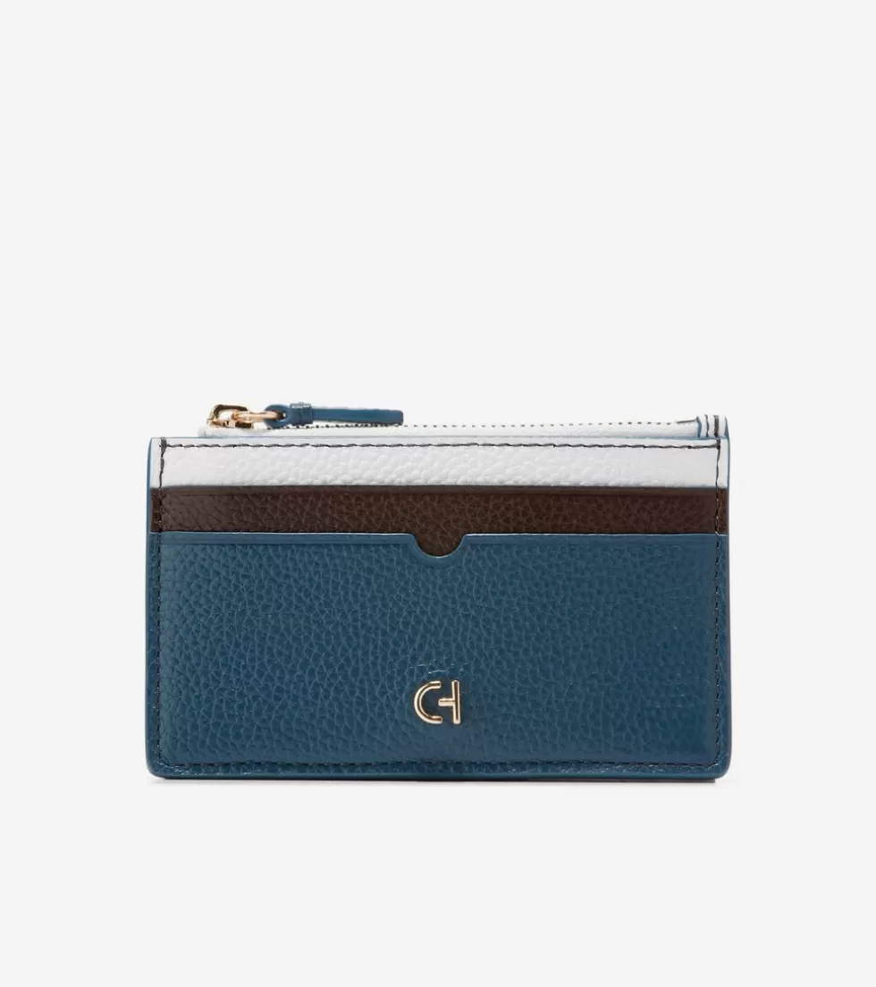 Cole Haan WALLETS & WRISTLETS | WALLETS & WRISTLETS^Essential Zip Card Case BlueWingTeal-DarkChocolate-OpticWhite