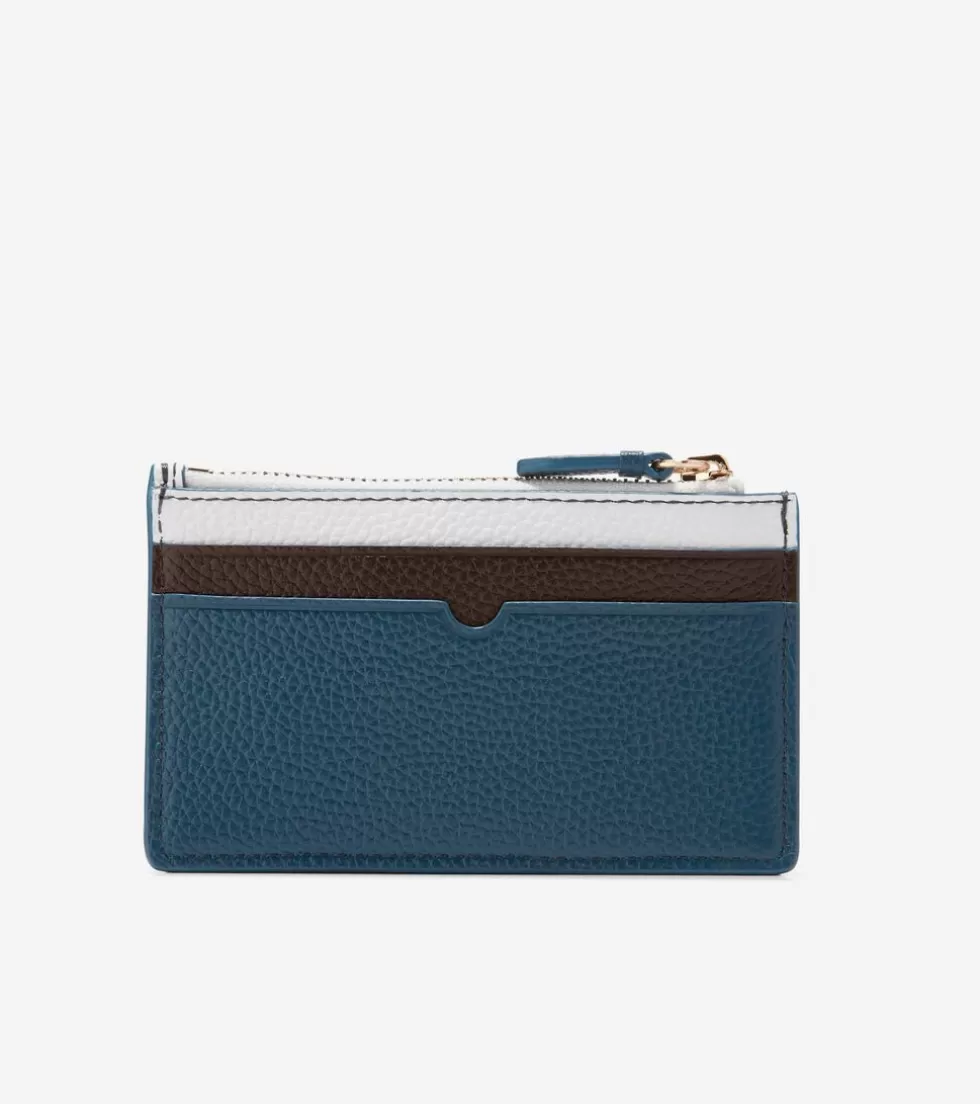 Cole Haan WALLETS & WRISTLETS | WALLETS & WRISTLETS^Essential Zip Card Case BlueWingTeal-DarkChocolate-OpticWhite