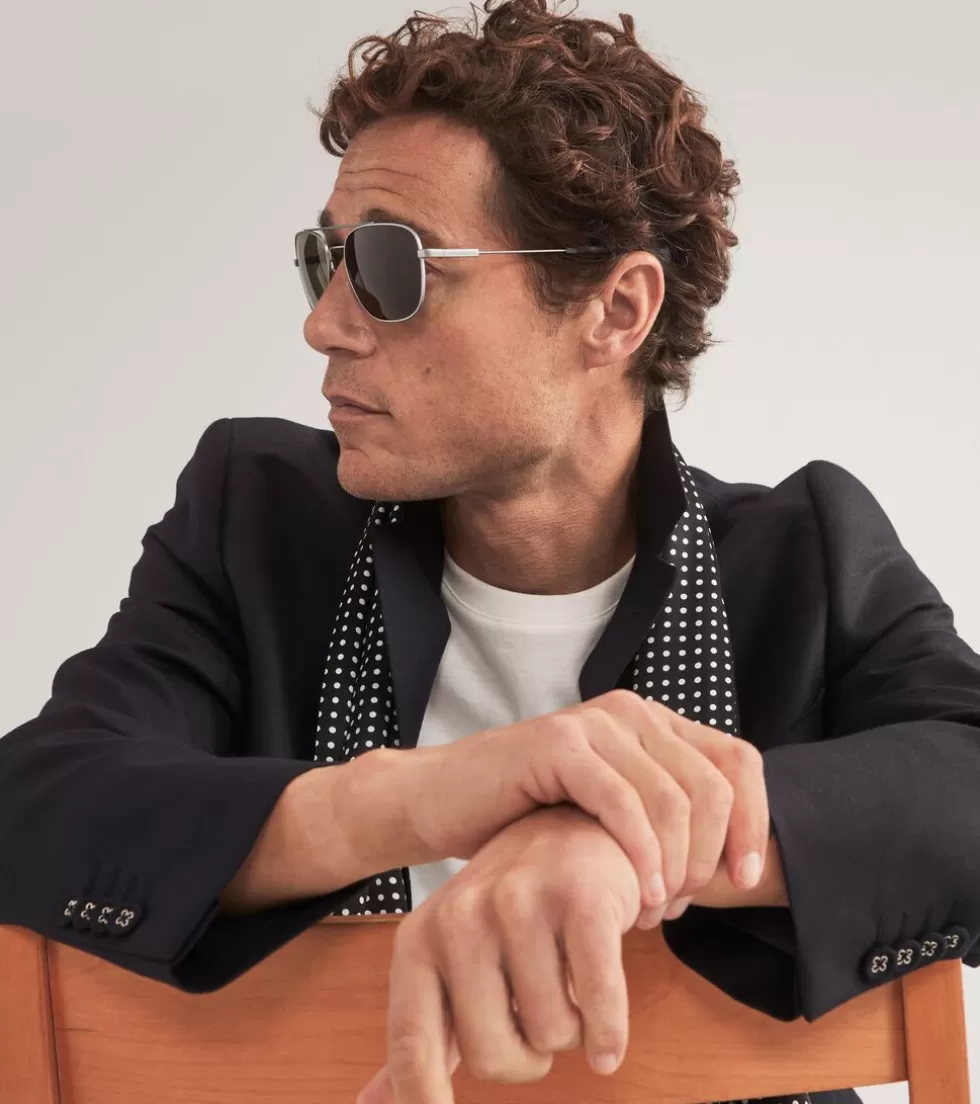 Cole Haan SUNGLASSES | SUNGLASSES^Flexible Navigator Sunglasses Silver