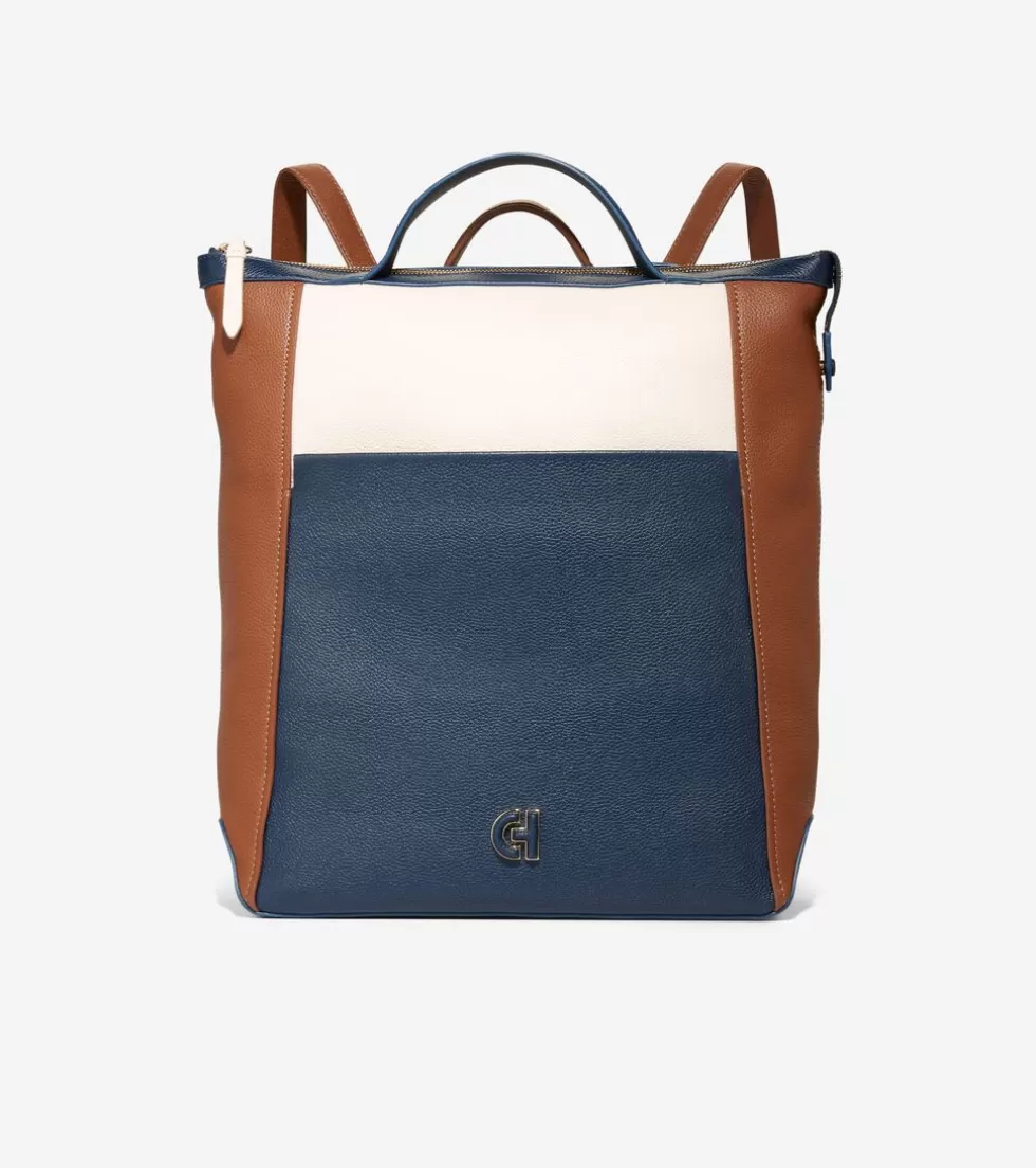 Cole Haan BACKPACKS^Grand Ambition Convertible Luxe Backpack BritishTan-BlueWingTeal-Ivory