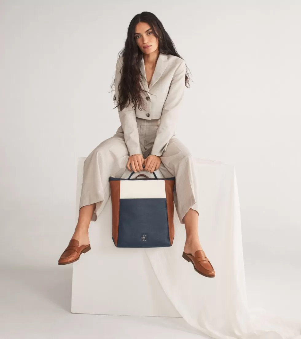 Cole Haan BACKPACKS^Grand Ambition Convertible Luxe Backpack BritishTan-BlueWingTeal-Ivory