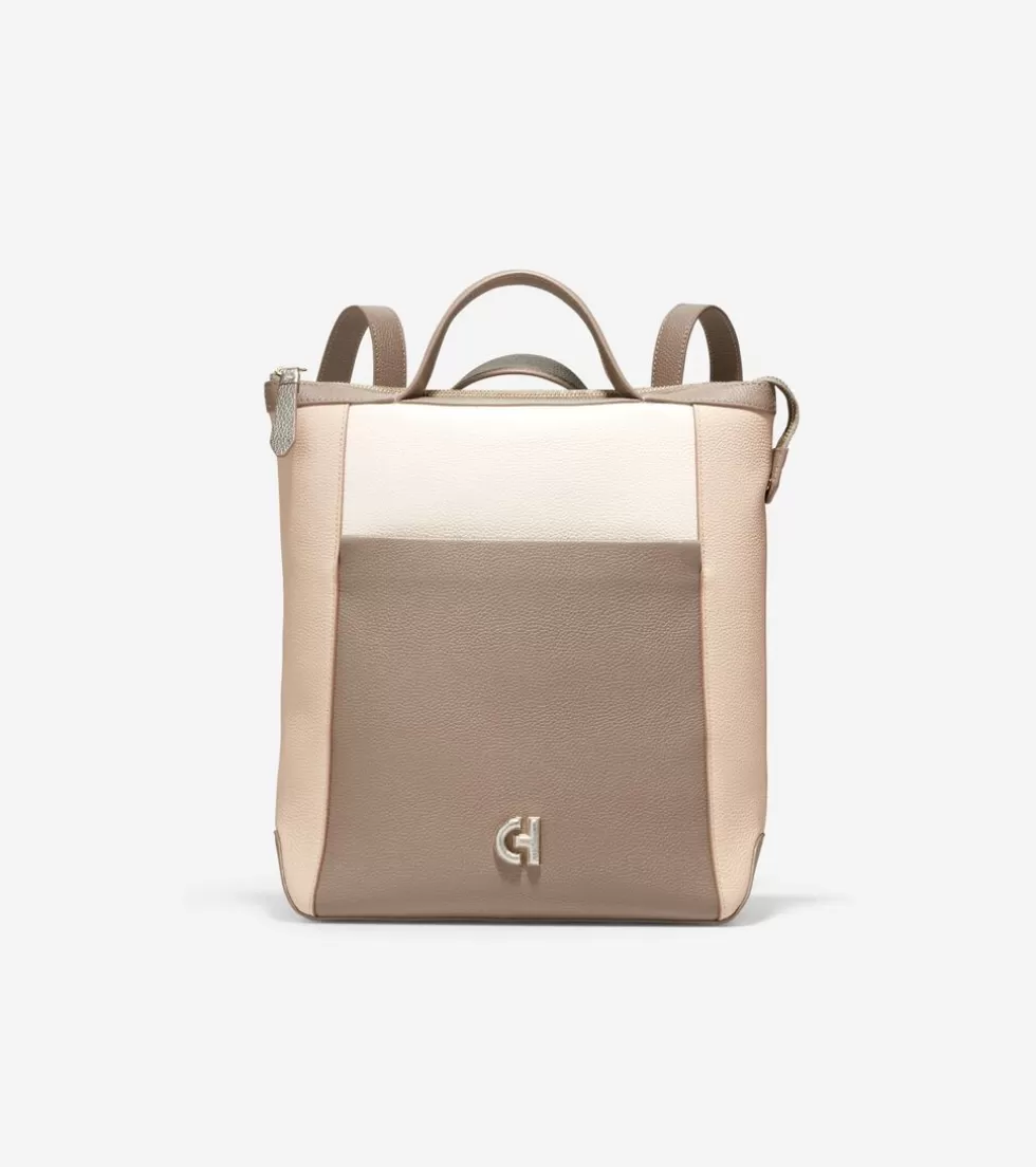 Cole Haan BACKPACKS^Grand Ambition Small Convertible Luxe Backpack IrishCoffee-Oat-Ivory-Gold