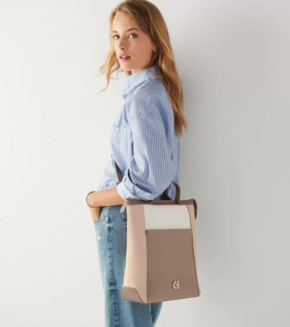 Cole Haan BACKPACKS^Grand Ambition Small Convertible Luxe Backpack IrishCoffee-Oat-Ivory-Gold