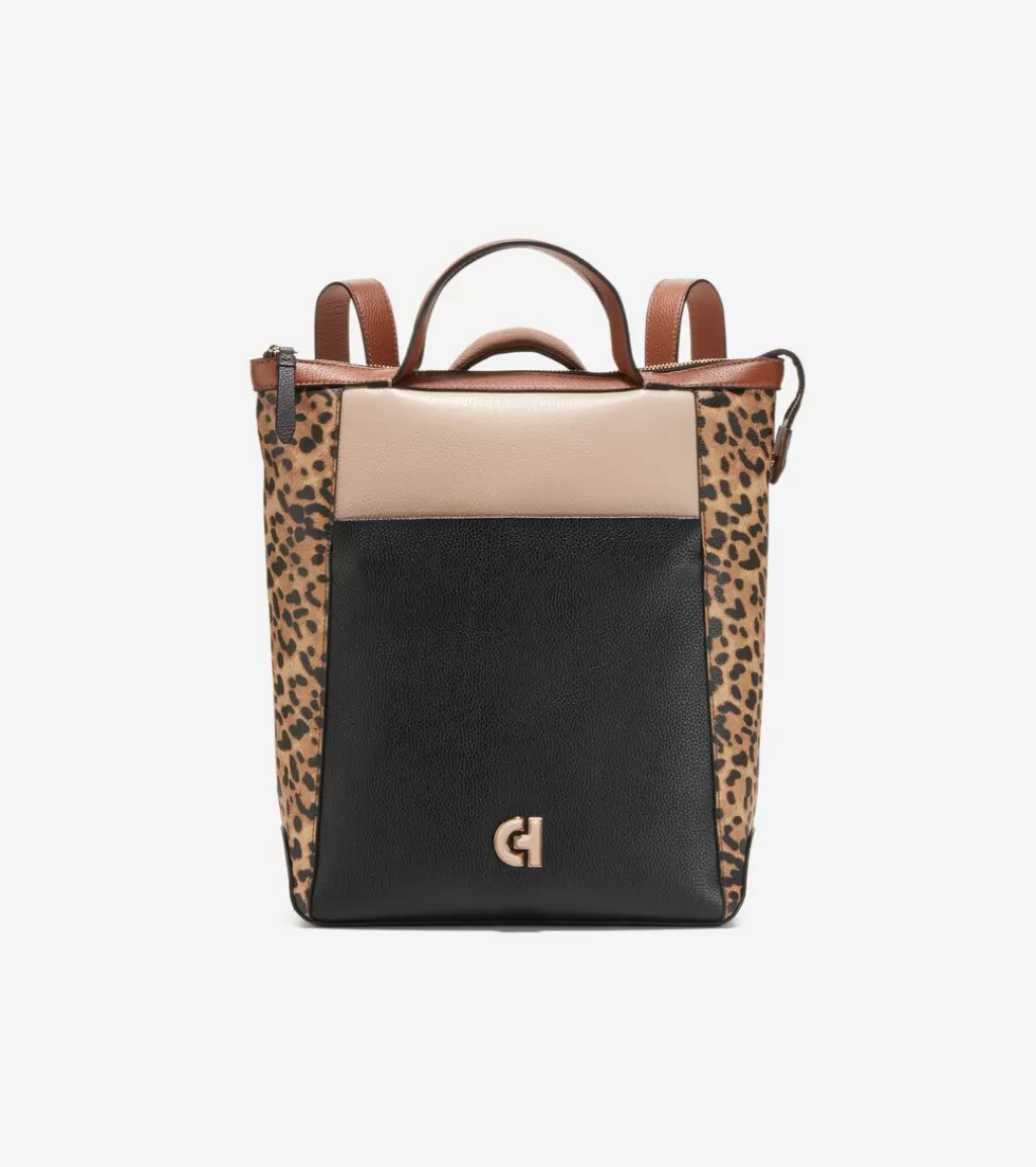 Cole Haan BACKPACKS^Grand Ambition Small Convertible Luxe Backpack Leopard-Black-DarkChocolate-BritishTan-Sesame