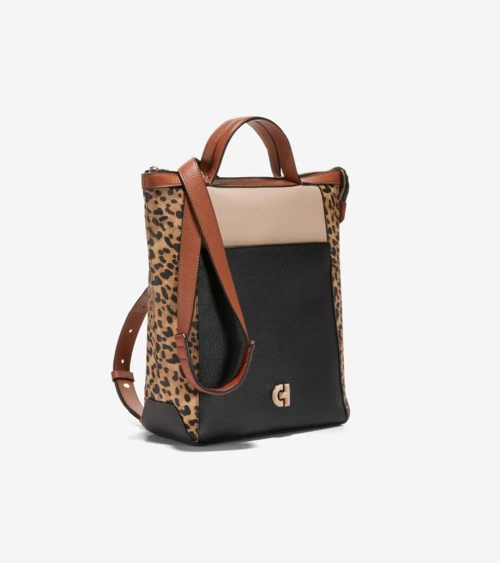 Cole Haan BACKPACKS^Grand Ambition Small Convertible Luxe Backpack Leopard-Black-DarkChocolate-BritishTan-Sesame
