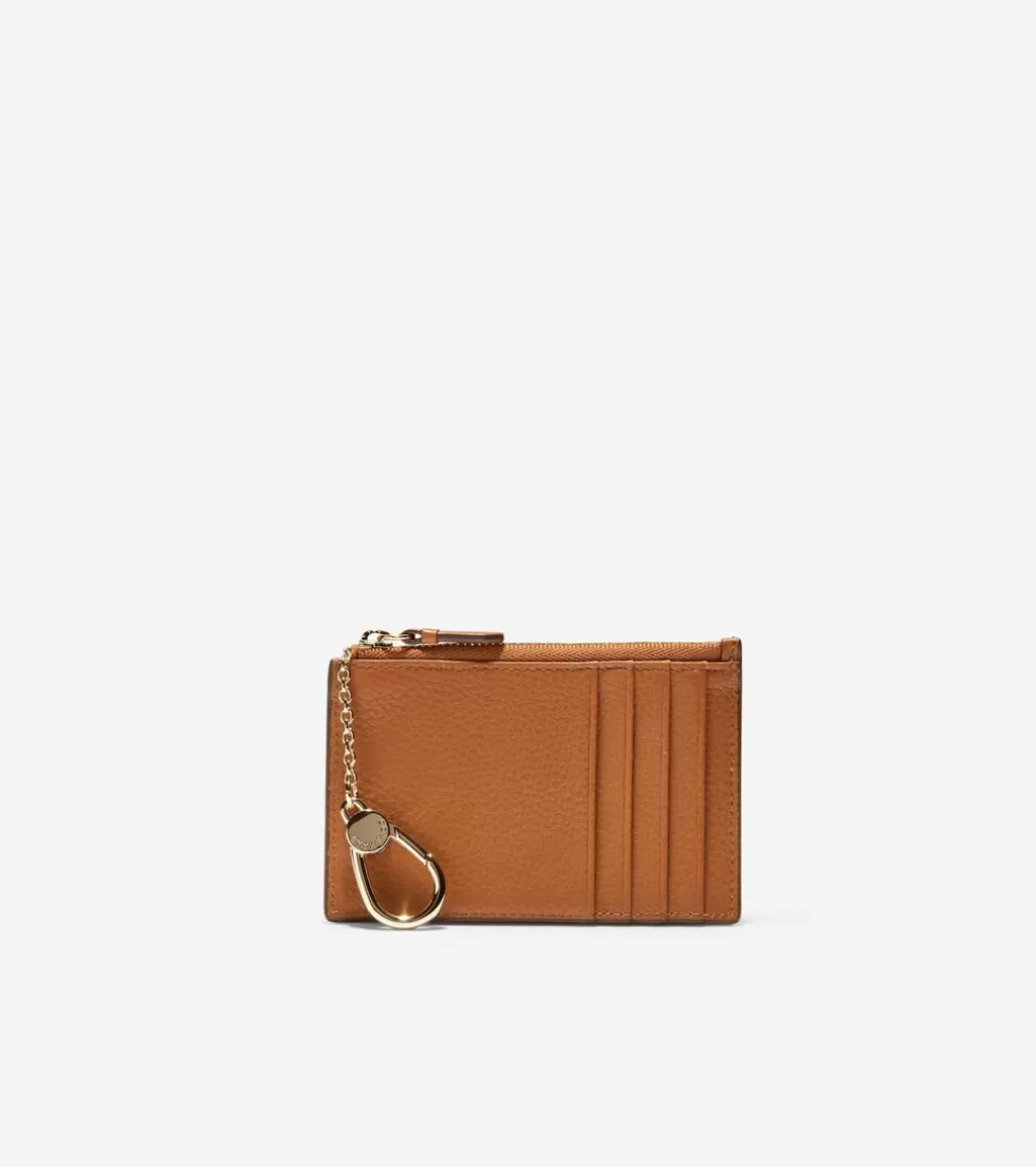 Cole Haan WALLETS & WRISTLETS | WALLETS & WRISTLETS^GRANDSERIES Card Case with Zip BritishTanPebbledLeather