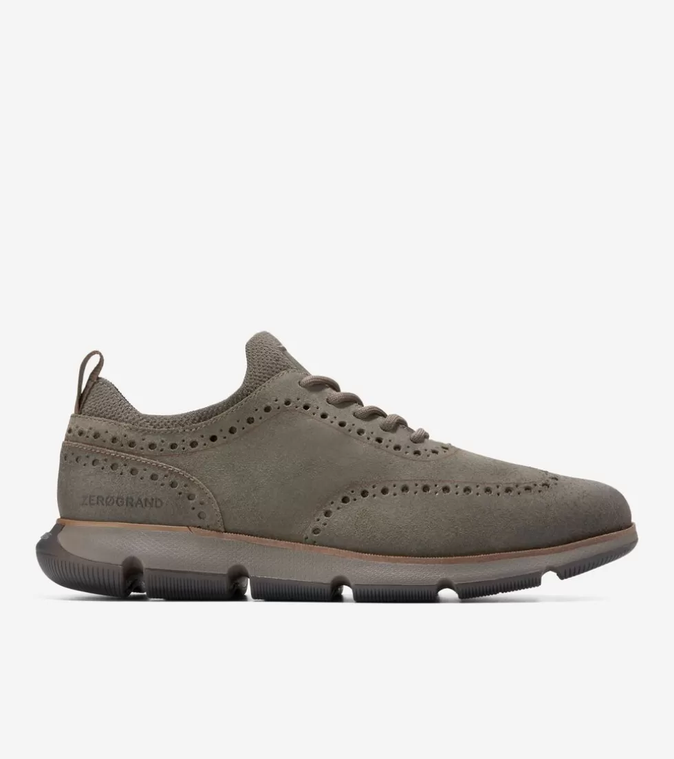 Cole Haan DRESS SHOES | OXFORDS^Men’s 4.ZERØGRAND Wingtip Oxfords DeepOliveSuede-Truffle-DarkChocolate