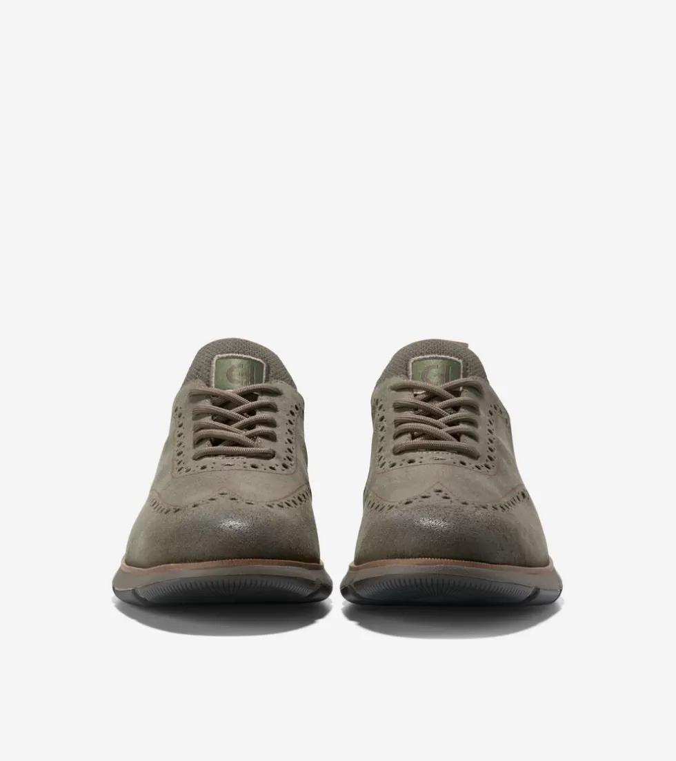 Cole Haan DRESS SHOES | OXFORDS^Men’s 4.ZERØGRAND Wingtip Oxfords DeepOliveSuede-Truffle-DarkChocolate