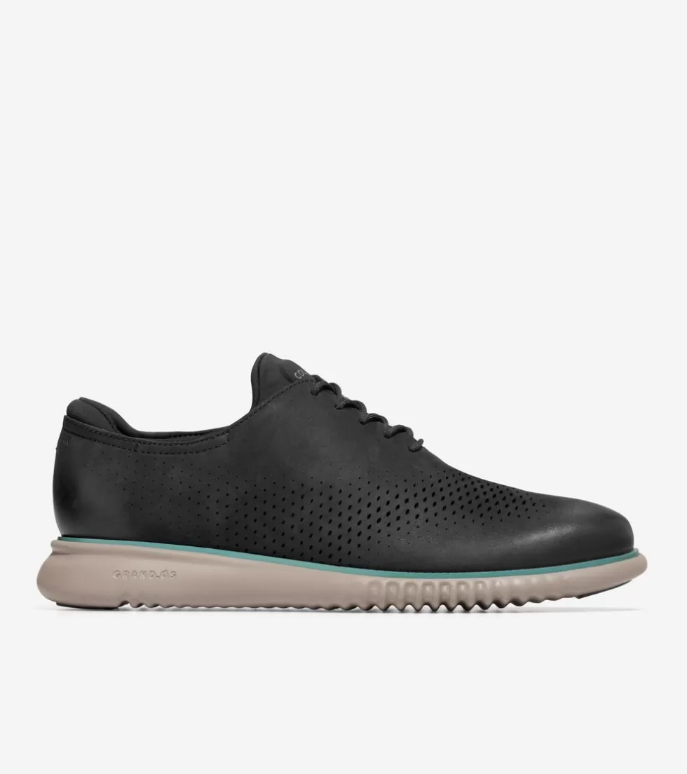 Cole Haan OXFORDS^Men's 2.ZERØGRAND Laser Wingtip Oxfords Black-Trellis-IrishCoffee