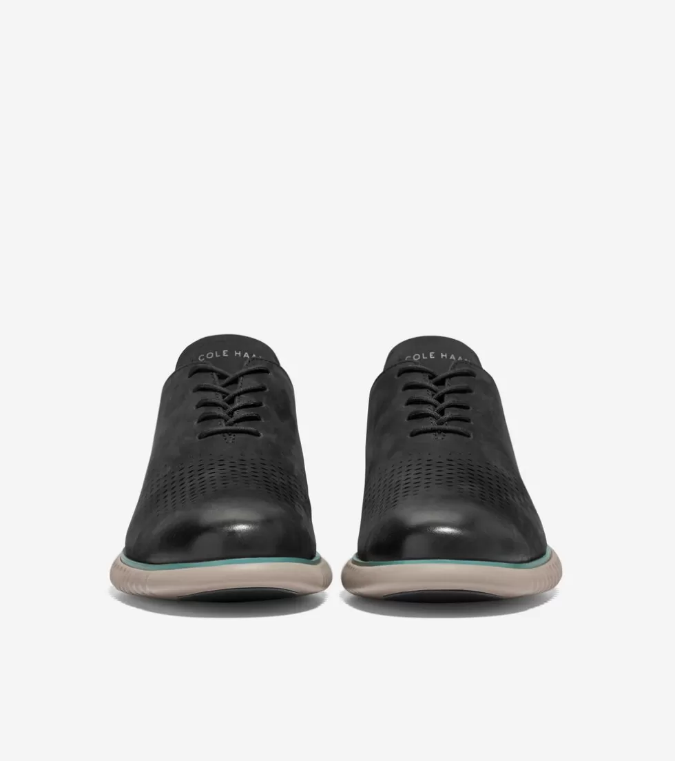 Cole Haan OXFORDS^Men's 2.ZERØGRAND Laser Wingtip Oxfords Black-Trellis-IrishCoffee