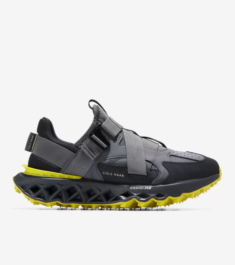 Cole Haan RUNNING SHOES | SNEAKERS^Men's 5.ZERØGRAND Monk Strap Running Shoes GrayPinstripe-SulphurSpring-Black