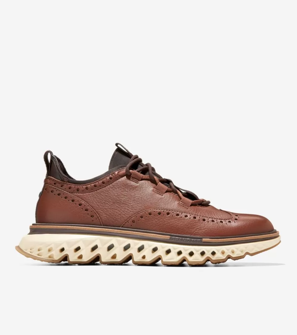Cole Haan DRESS SHOES | OXFORDS^Men's 5.ZERØGRAND Wingtip Oxfords DarkSequoia-AlabasterGleam
