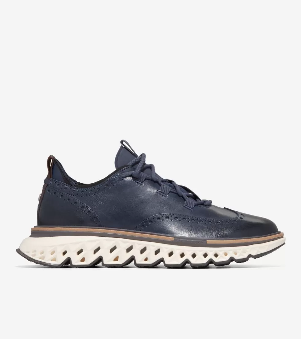 Cole Haan OXFORDS^Men's 5.ZERØGRAND Wingtip Oxfords NavyBlazer-Ivory