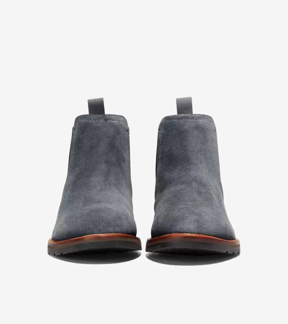 Cole Haan BOOTS^Men's Berkshire Lug Water-Resistant Chelsea Boot TurbulenceSuede-Natural