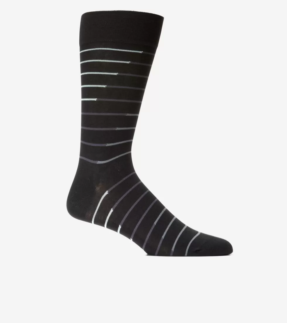 Cole Haan SOCKS | SOCKS^Men's Broken Stripe Dress Crew Socks Black