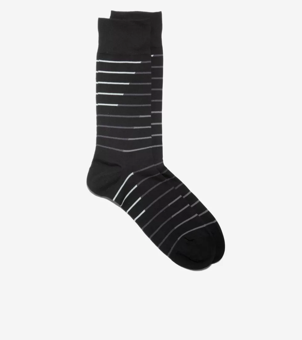 Cole Haan SOCKS | SOCKS^Men's Broken Stripe Dress Crew Socks Black