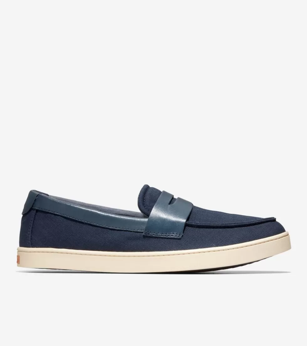 Cole Haan LOAFERS & DRIVERS^Men's Canvas Pinch Weekender Penny Loafers NavyBlazerBlue-Angora