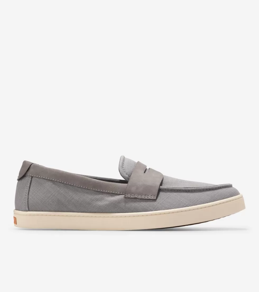 Cole Haan LOAFERS & DRIVERS^Men's Canvas Pinch Weekender Penny Loafers Titanium-Angora