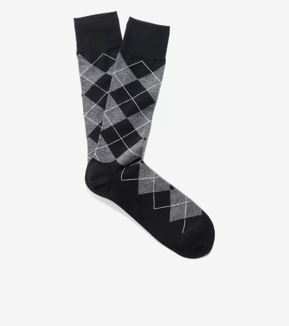 Cole Haan SOCKS | SOCKS^Men's Classic Argyle Crew Socks Black
