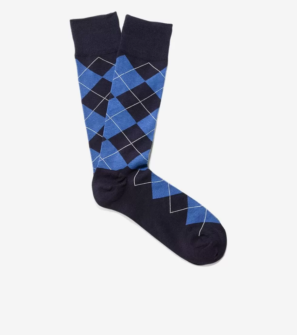 Cole Haan SOCKS | SOCKS^Men's Classic Argyle Crew Socks Navy
