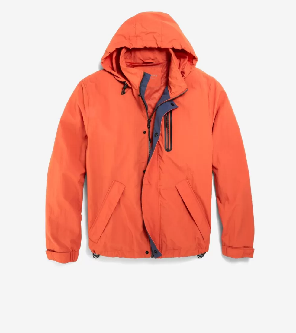 Cole Haan RAIN JACKETS | COATS & JACKETS^Men's Crinkle Rain Jacket Orange