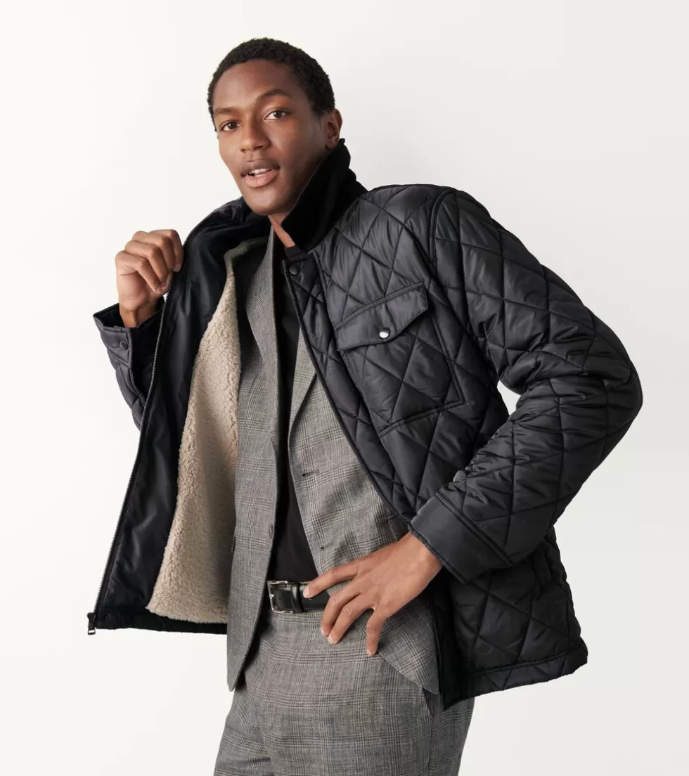 Cole Haan QUILTED JACKETS | COATS & JACKETS^Men's Diamond Quilted Jacket Black
