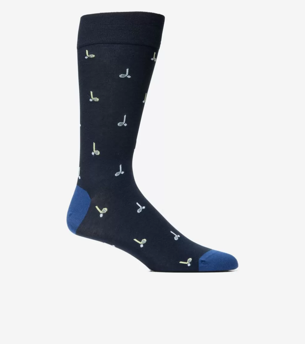 Cole Haan SOCKS | SOCKS^Men's Golf Club Dress Crew Socks NavyBlue