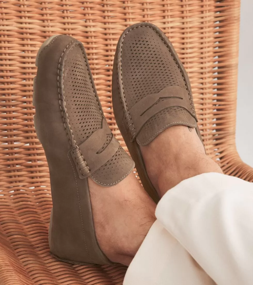 Cole Haan LOAFERS & DRIVERS^Men's Grand Laser Penny Drivers TruffleBrown-IrishCoffee