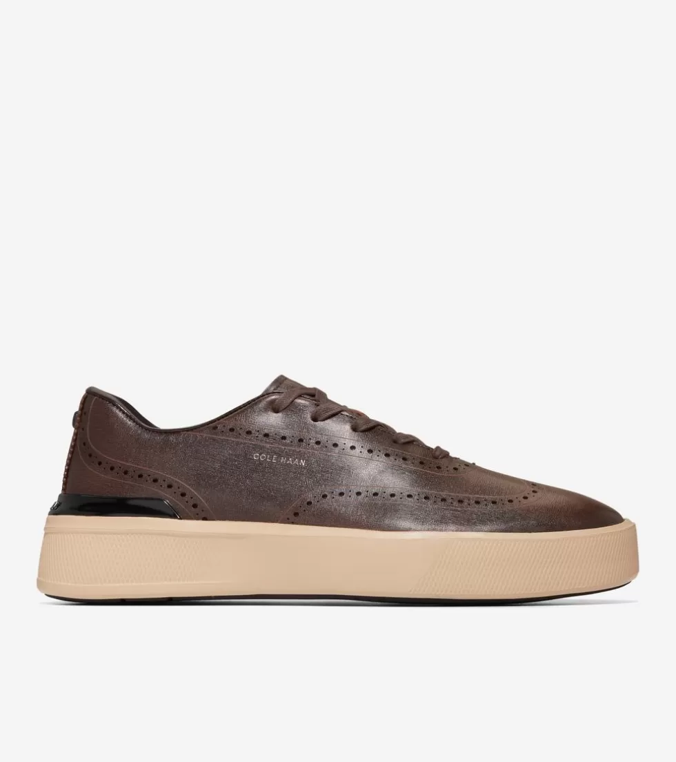 Cole Haan SNEAKERS^Men's GrandPrø Crew Wingtip Sneakers DarkChocolate-Oat