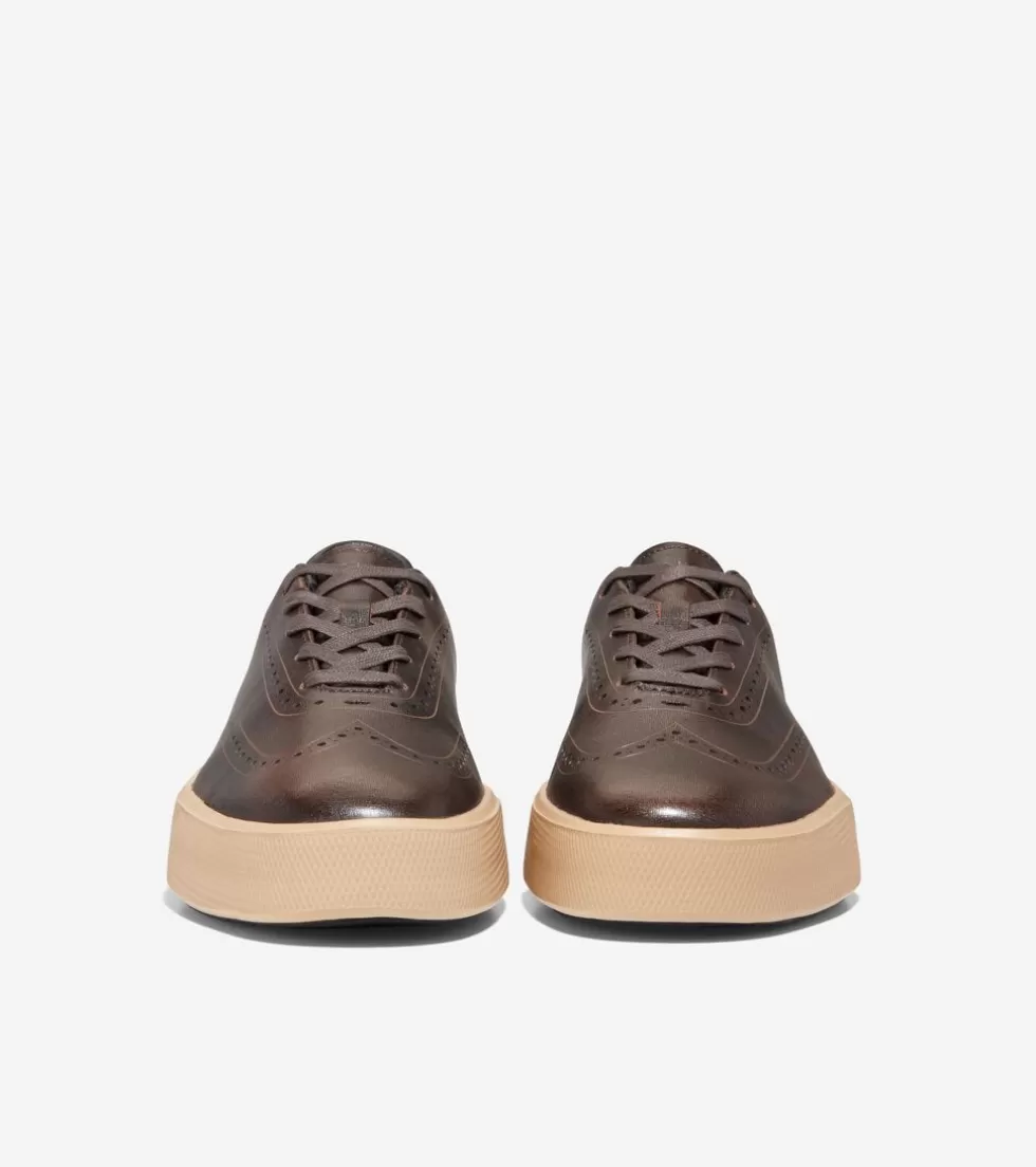 Cole Haan SNEAKERS^Men's GrandPrø Crew Wingtip Sneakers DarkChocolate-Oat
