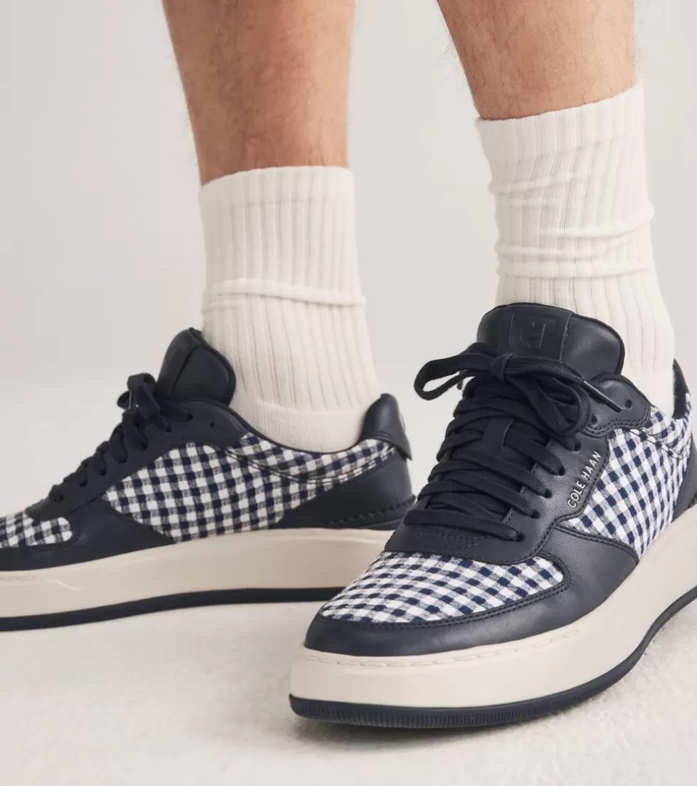 Cole Haan SNEAKERS^Men's GrandPrø Crossover Sneakers NavyBlazer-Gingham-Ivory