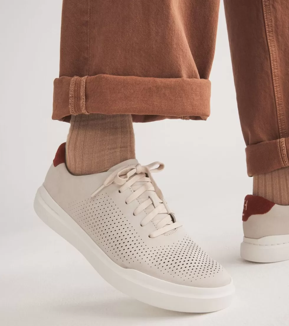 Cole Haan SNEAKERS^Men's GrandPrø Rally Laser Cut Sneakers SilverLining-Scotch-Ivory