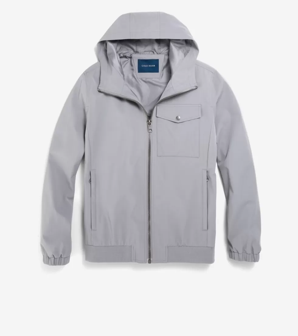 Cole Haan RAIN JACKETS | COATS & JACKETS^Men's Hooded Jacket with Rib Hem Gray