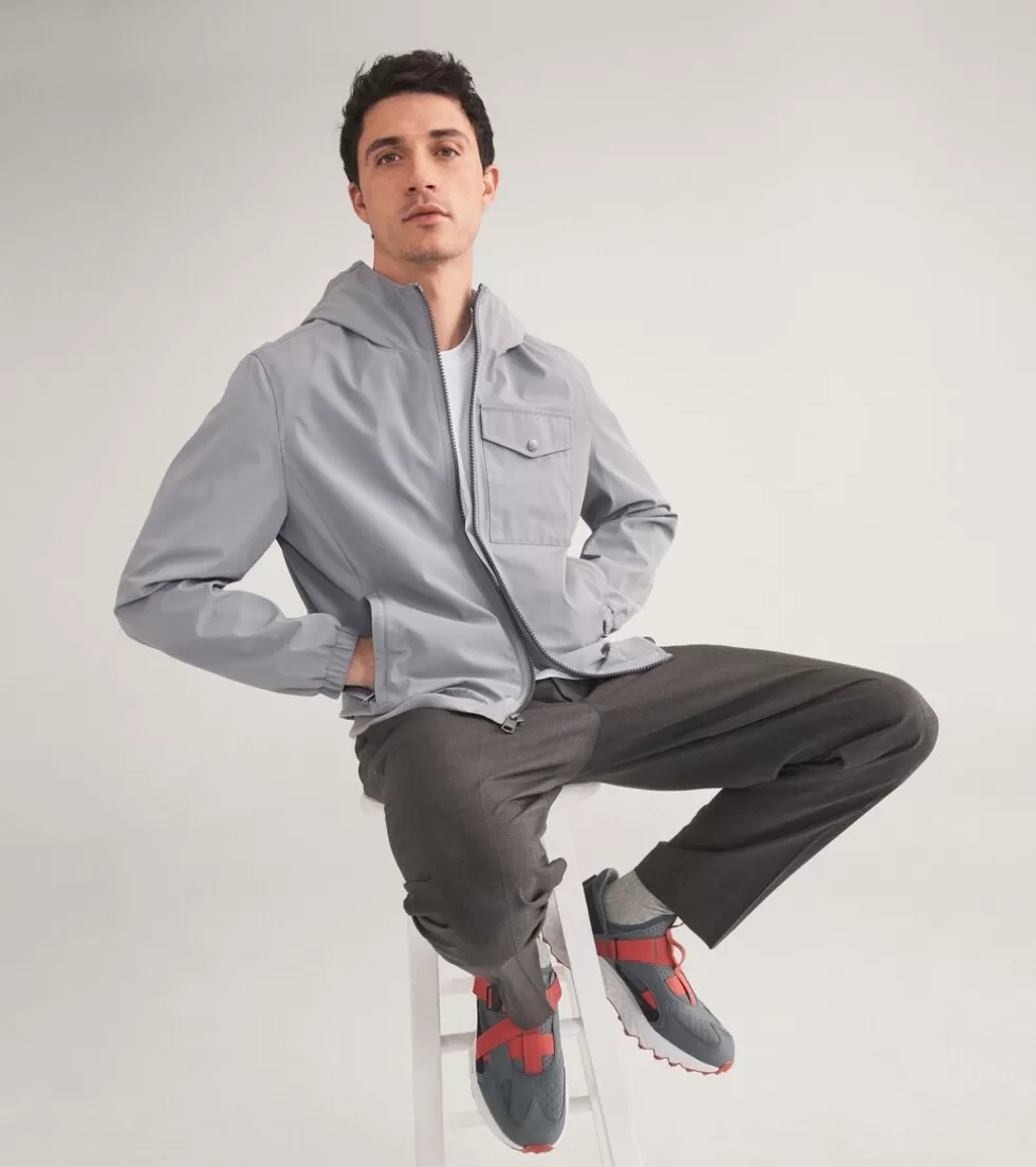 Cole Haan RAIN JACKETS | COATS & JACKETS^Men's Hooded Jacket with Rib Hem Gray