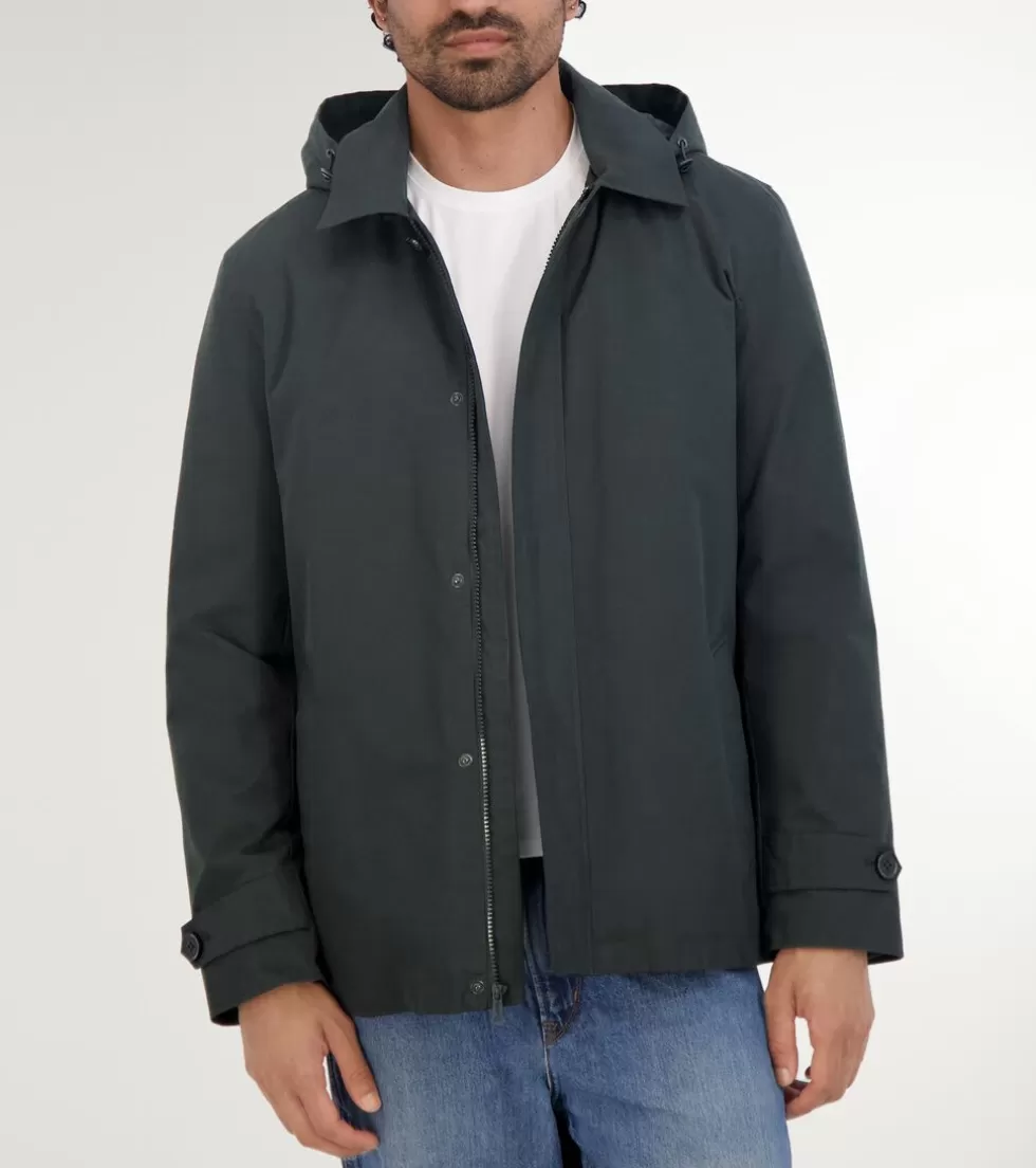 Cole Haan SOFTSHELL JACKETS | RAIN JACKETS^Men's Hooded Rain Jacket Black