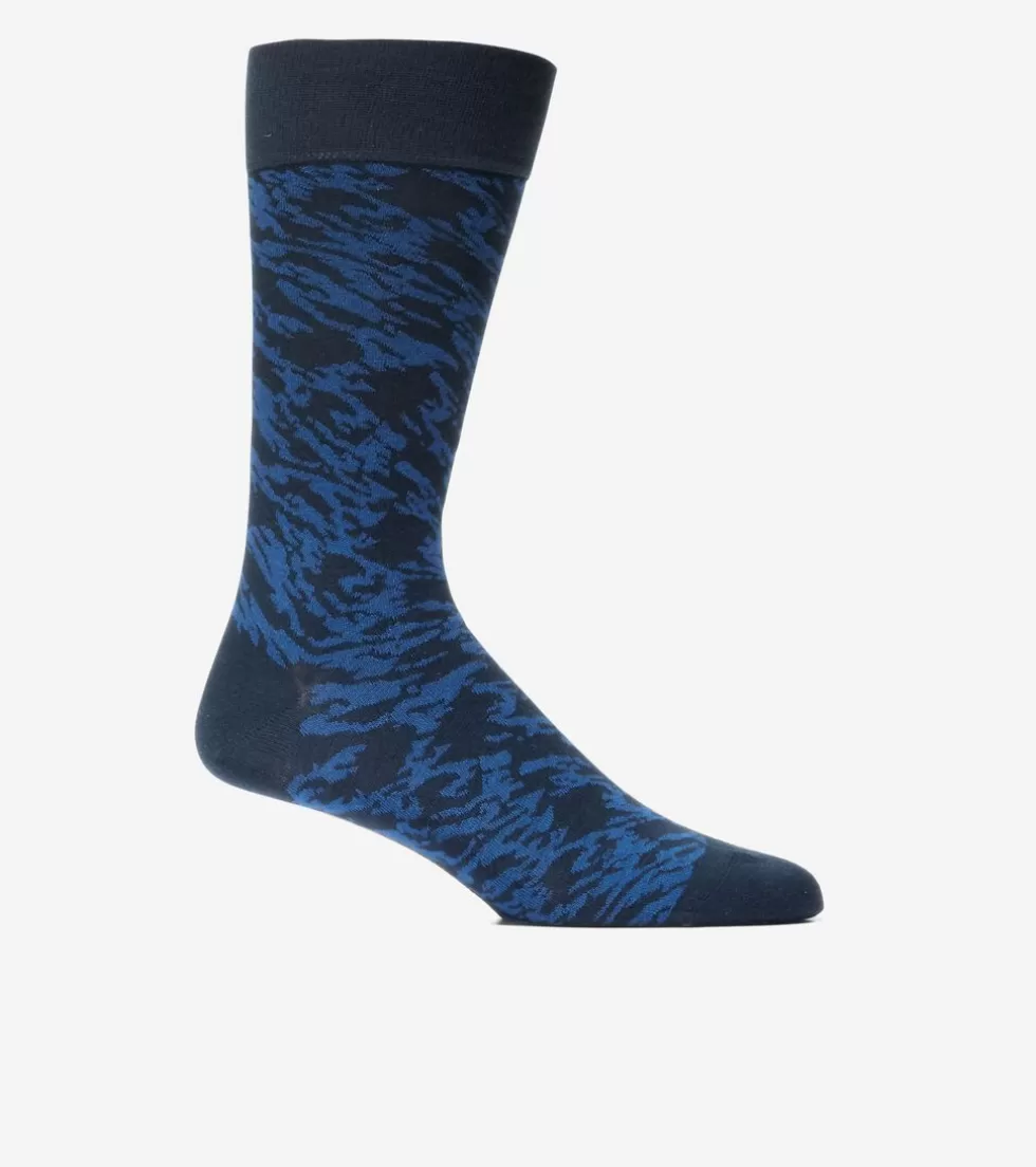 Cole Haan SOCKS | SOCKS^Men's Modern Camo Dress Crew Socks NavyBlueCamo