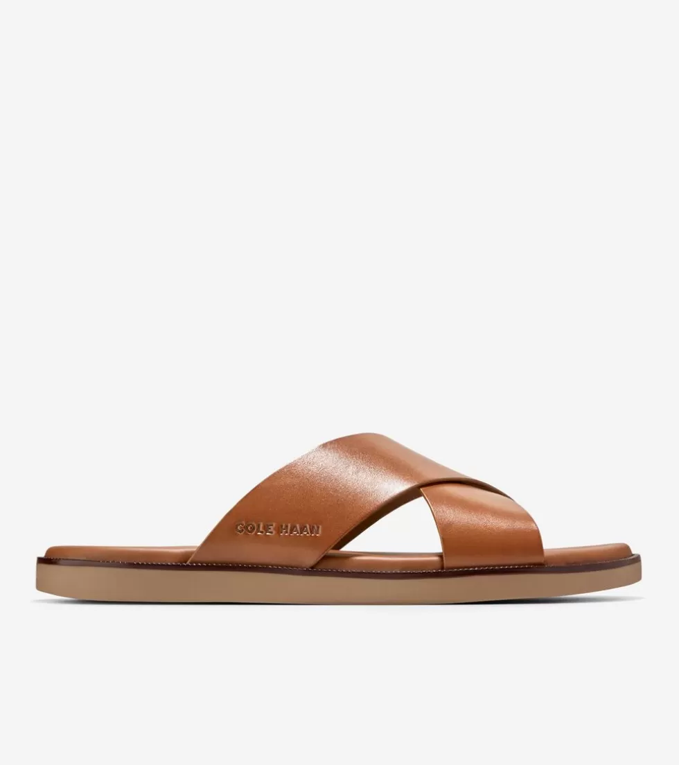 Cole Haan SANDALS^Men's Nantucket Cross Strap Sandals BritishTan-DarkLatte