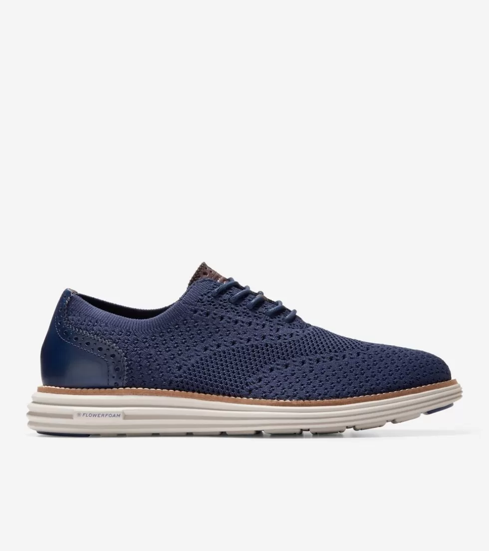 Cole Haan DRESS SHOES | OXFORDS^Men's ØriginalGrand Remastered Stitchlite™ Oxfords MarineBlue-DarkChocolateBrown-SilverLiningStitchlite™