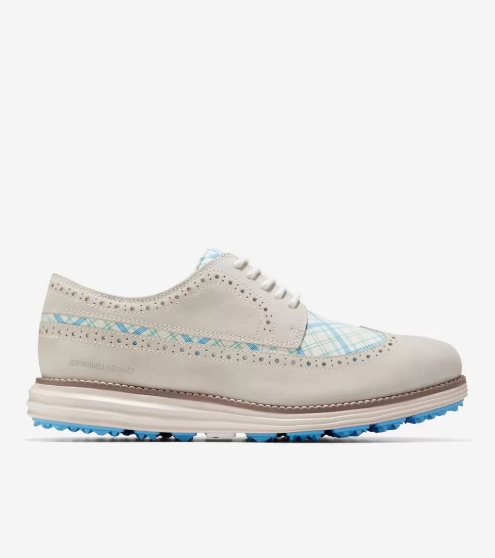 Cole Haan GOLF SHOES | OXFORDS^Men's ØriginalGrand Water-Resistant Golf Shoe Ivory-AzureBlue-Birch