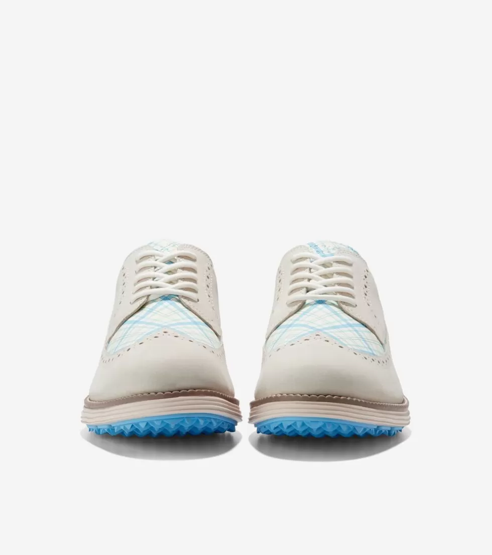 Cole Haan GOLF SHOES | OXFORDS^Men's ØriginalGrand Water-Resistant Golf Shoe Ivory-AzureBlue-Birch