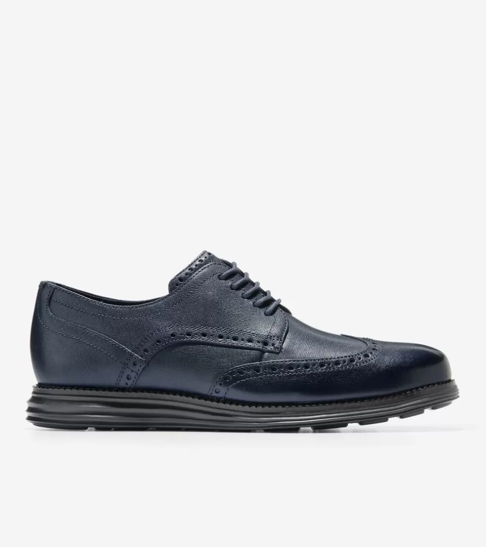 Cole Haan DRESS SHOES | OXFORDS^Men's ØriginalGrand Wingtip Oxfords NavyBlazerBlueSaffiano-Black