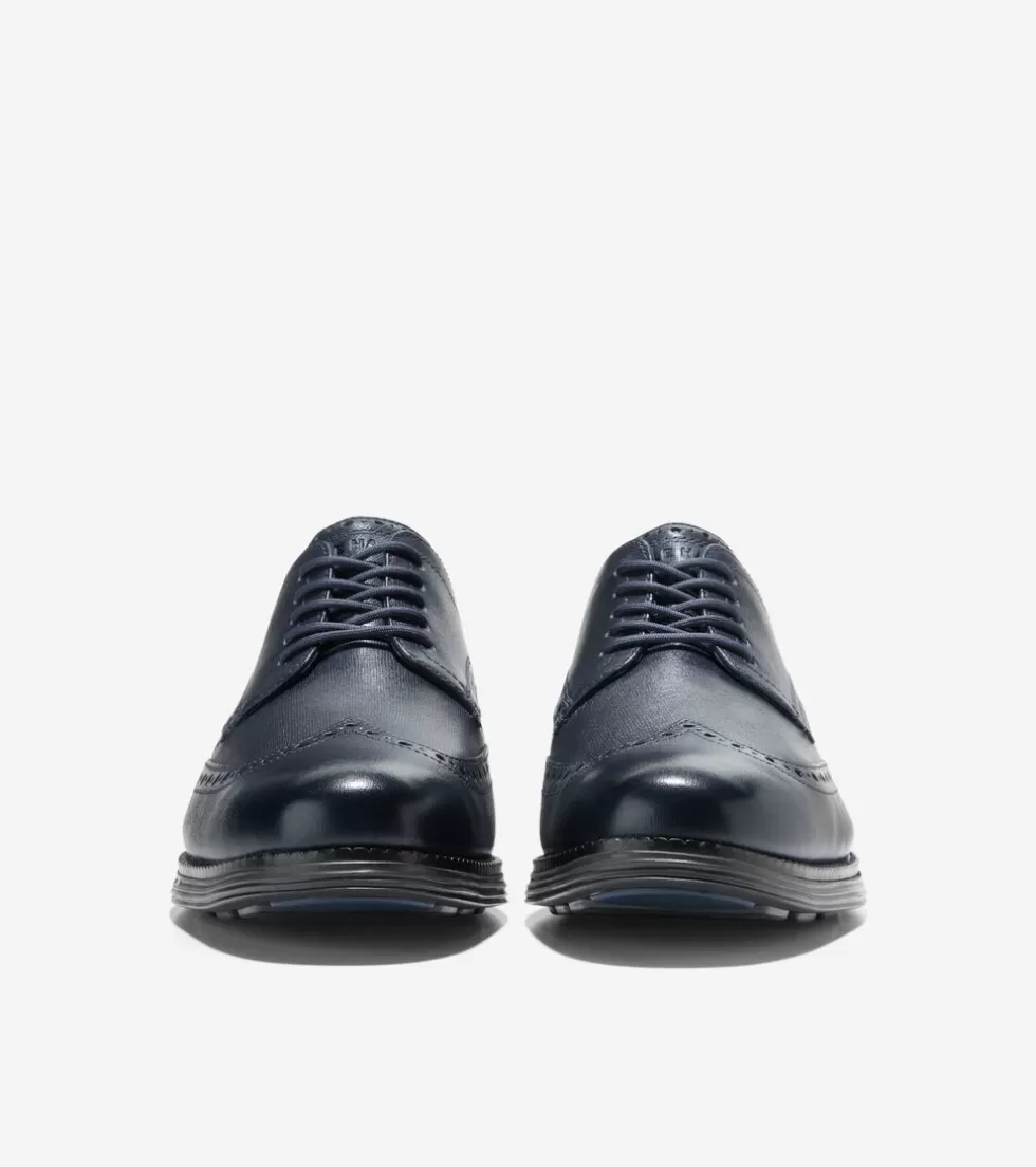 Cole Haan DRESS SHOES | OXFORDS^Men's ØriginalGrand Wingtip Oxfords NavyBlazerBlueSaffiano-Black