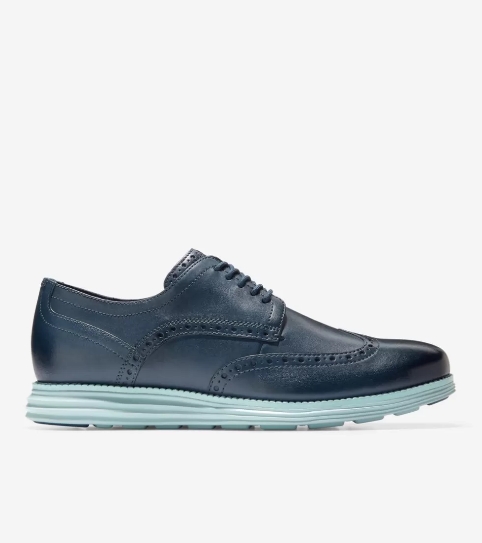 Cole Haan OXFORDS^Men's ØriginalGrand Wingtip Oxfords BlueWingTeal-CloudBlue