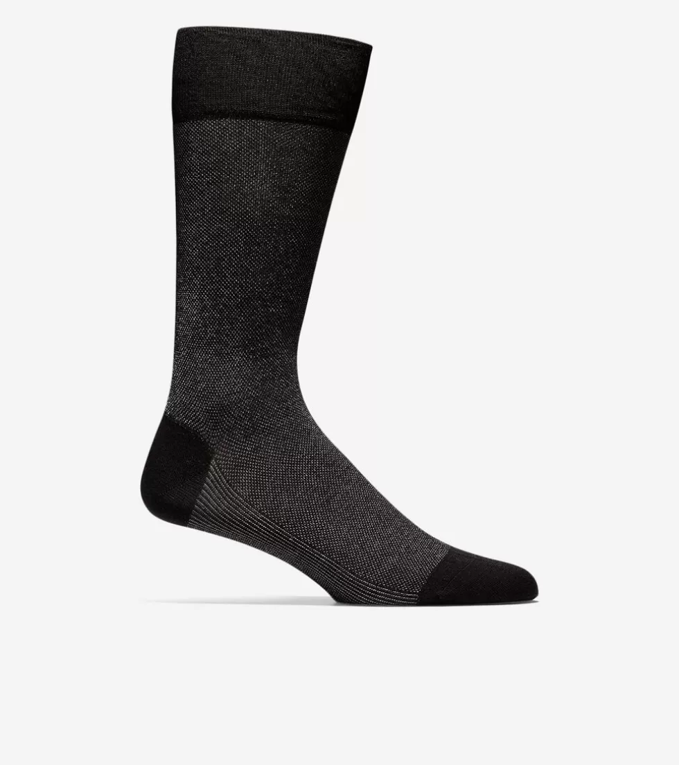 Cole Haan SOCKS | SOCKS^Men's Pique Crew Socks Black