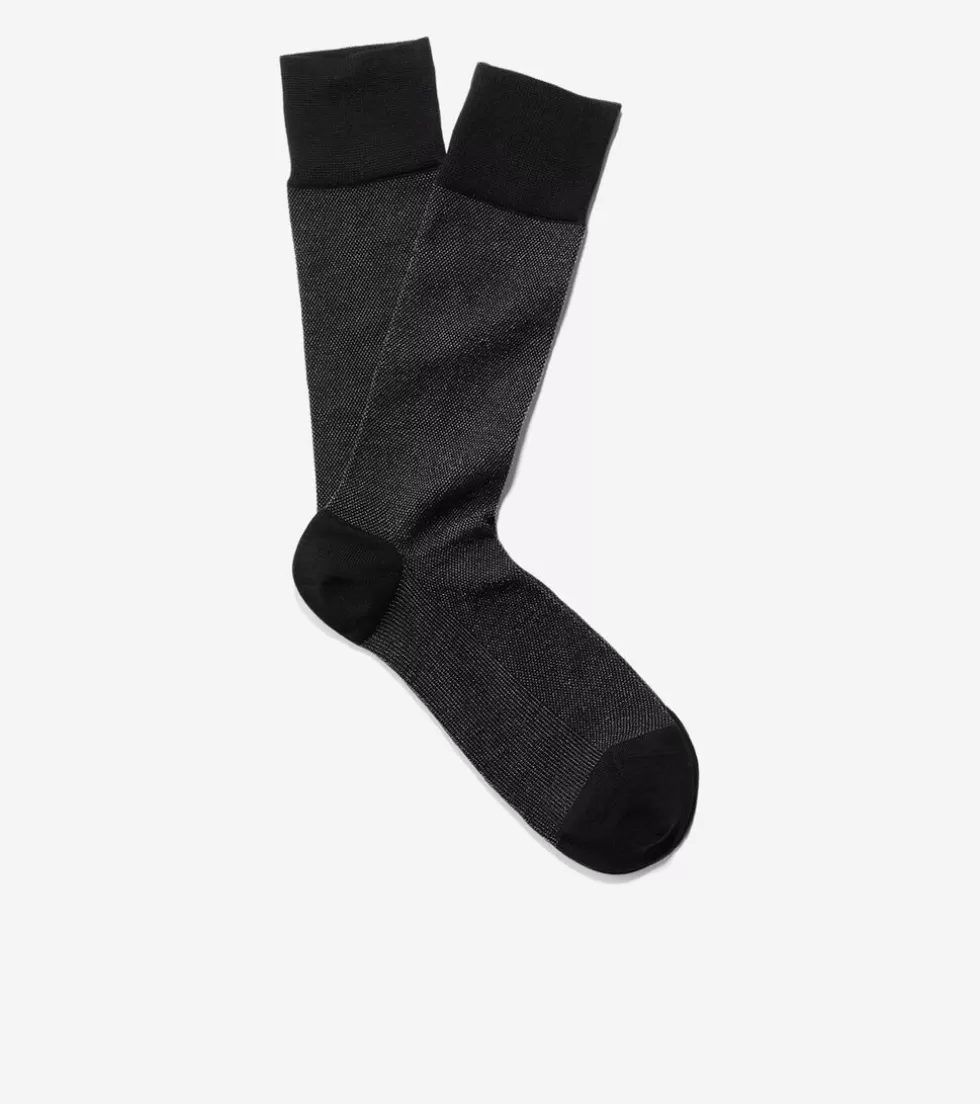 Cole Haan SOCKS | SOCKS^Men's Pique Crew Socks Black