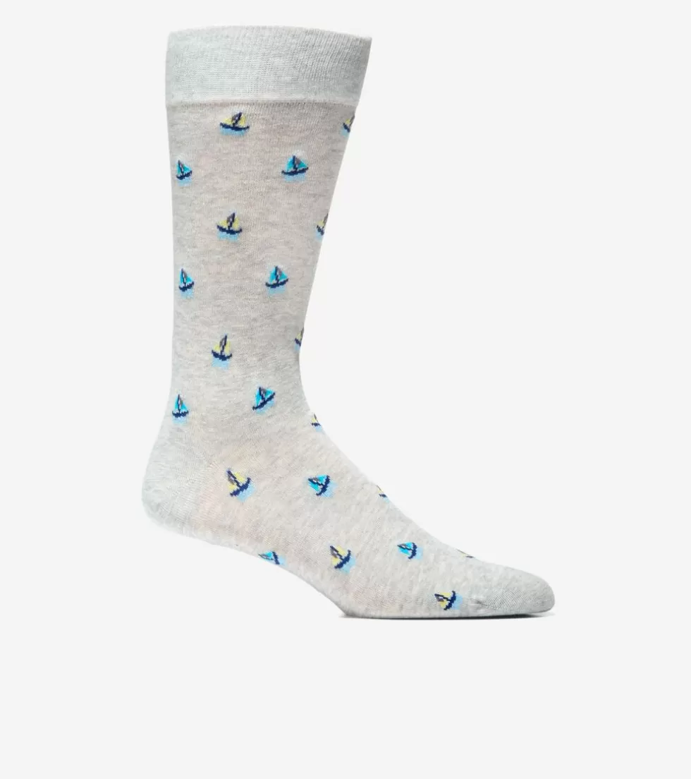 Cole Haan SOCKS | SOCKS^Men's Sailboat Dress Crew Socks LightGrayHeather