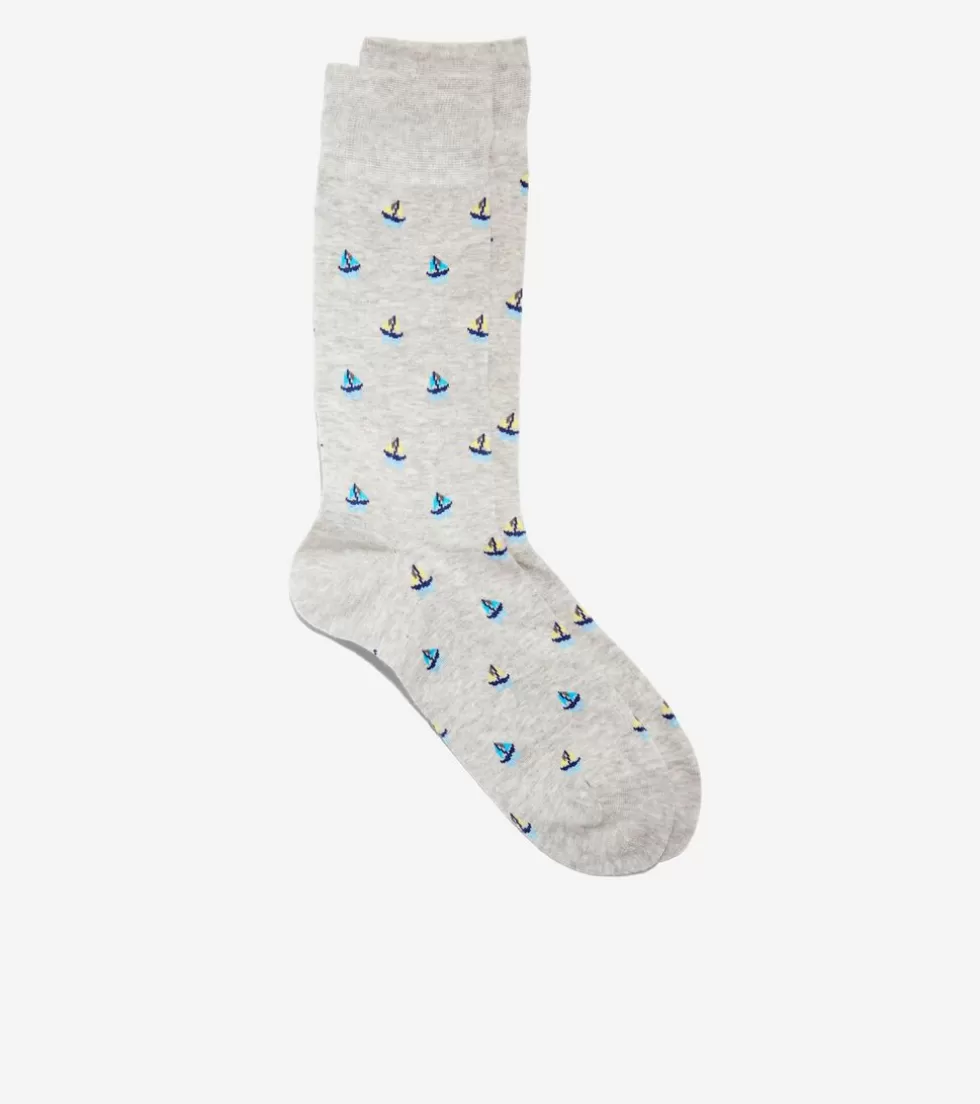 Cole Haan SOCKS | SOCKS^Men's Sailboat Dress Crew Socks LightGrayHeather