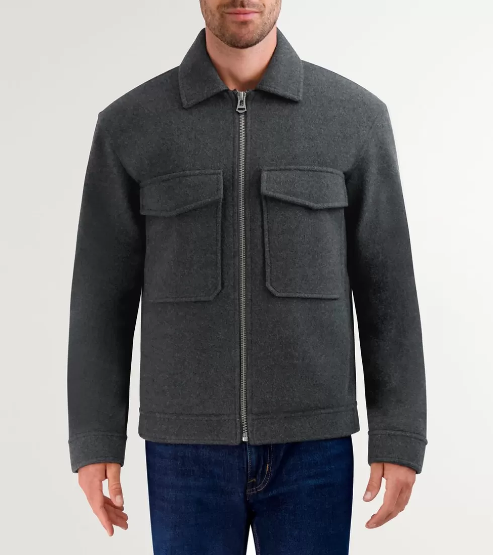 Cole Haan WOOL COATS & JACKETS | COATS & JACKETS^Men's Short Wool Jacket Charcoal