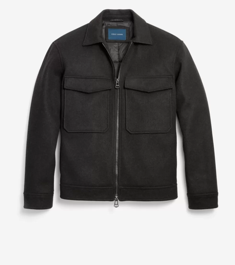 Cole Haan WOOL COATS & JACKETS | COATS & JACKETS^Men's Short Wool Jacket Black