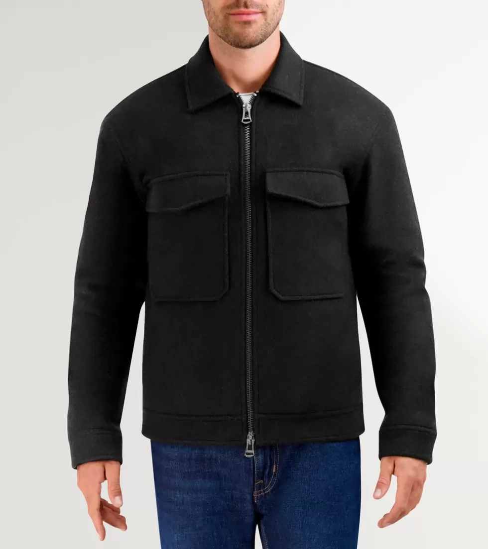 Cole Haan WOOL COATS & JACKETS | COATS & JACKETS^Men's Short Wool Jacket Black